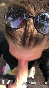 POV Sex Video Blowjob and Outdoor Brunette