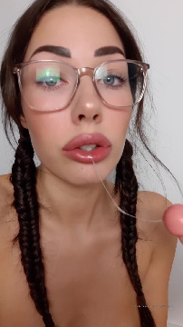 Brunette Porno Video Sextoy in the mouth with Shaiden Rogue and Glasses