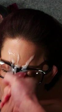 POV Free Video Facial Cum with Belle Ohara & Glasses MILF